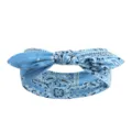 Bandeau Paisley Bleu Femme Serre-tete Elastique Nœud Papillon Mignon Oreilles Lapin - Paisley Bleu Ciel