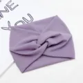 Fascia per capelli larga e torta viola da donna, fascia elastica unita per yoga e uso quotidiano. - Viola