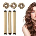 Heatless hair curling rod set with satin scrunchies lazy waves hair styling tools kit - Light Coffee 6-Piece Set