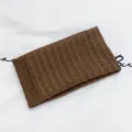 Brown pleated wide headband, stylish solid color stretch hair hoop for women daily wear. - Coffee