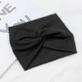 Fascia per capelli intrecciata a tinta unita donna largo elastico yoga sport fascia - Nero