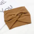 Braunes breites Twist-Stinband, einfarbiges elastisches Haarband für Yoga und Sport. - Karamellbraun
