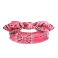 Fascia con fiocco fantasia cachemire rosa grazioso cerchietto elastico con coniglio - Rosa Paisley