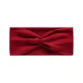 Rotes Knoten Stirnband Damen Yoga Sport Haarband Elastisches Fitness Schweißband - Weinrot