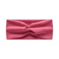 Pink twisted yoga headband, elastic wide hair band for sports, fitness and daily wear. - Rose Red