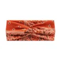 Rust orange paisley bohemian yoga headband, elastic wide sports hair band for women running. - Orange Paisley
