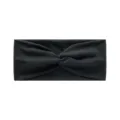 Solid black stretch athletic headband, wide non-slip yoga sweatband for women running. - Black