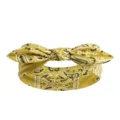 Bandeau Imprimé Paisley Jaune Nœudé Élastique Cheveux Mignon Oreilles de Lapin Accessoire Tête - Paisley Jaune
