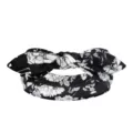 Bandeau floral noir et blanc noué pour femmes, accessoire de cheveux extensible avec joli nœud. - Fleurs Noir et Blanc
