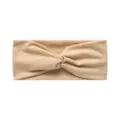 Khaki twisted solid yoga headband, stretchy non-slip wide hair band for running fitness sports. - Light Khaki