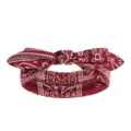 Bandeau rouge motif cachemire avec joli nœud oreilles de lapin ruban élastique femme - Paisley Rouge Vin