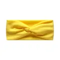 Yellow wide knotted headband, elastic stretchy hair band for yoga, sports and daily wear. - Lemon Yellow