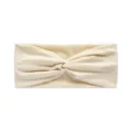 Beige knotted headband, elastic wide hair band for yoga, workout, sports and daily wear. - Apricot