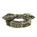 Bandeau cheveux motif cachemire vert olive avec noeud noué élégant pour femmes filles. - Vert Olive Paisley