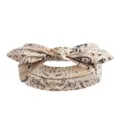 Bandeau à Nœud Imprimé Cachemire Beige Oreilles de Lapin Mignonnes Élastique pour Femmes - Paisley Kaki