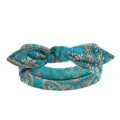 Bandeau à motif cachemire turquoise pour femmes, joli serre-tête élastique avec nœud vintage chic. - Paisley Sarcelle
