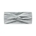 Grey twisted sports headband for women, elastic yoga hair band, sweat-absorbing fitness. - Light Gray