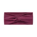 Burgundy knotted yoga headband for women, stretchy and sweat-wicking sports hair band. - Purplish Red