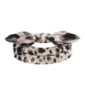 Bandeau pour femmes motif leopard noeud elastique ruban a cheveux oreilles de lapin mignon - Imprimé léopard