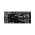Black paisley yoga headband, elastic wide sports hair band for running and fitness. - Black Paisley