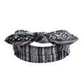 Bandeau imprimé cachemire noir et blanc, serre-tête élastique avec nœud mignon. - Paisley Noir Blanc Gris