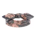 Bandeau elastique femme motif floral gris avec noeud noue accessoire de coiffure tendance chic - Gris Rose Floral
