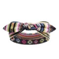 Bandeau à nœud imprimé géométrique bohème pour femme, serre-tête élastique mignon. - Géométrique Ethnique