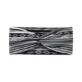 Bohemian yoga sports headband, elastic non-slip wide hair band for running workout women. - Gray Stripe
