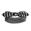 Bandeau à cheveux élastique motif zigzag noir et blanc avec joli nœud noué pour femmes. - Vague Noire et Blanche