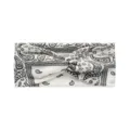 Bohemian black white paisley yoga sports headband elastic non-slip wide workout hair band - White Paisley