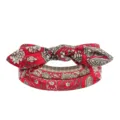 Bandeau élastique rouge motif paisley avec nœud mignon pour coiffure quotidienne femme - Rouge Paisley