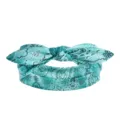 Bandeau élastique imprimé cachemire pour femme joli nœud papillon noué accessoires cheveux - Paisley Sarcelle