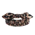 Bandeau nœud imprimé léopard élastique oreilles de lapin mignon accessoire cheveux femme - Imprimé léopard