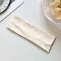 Beige polka dot elastic headband for yoga, sports, fitness, and daily makeup hair styling. - Beige