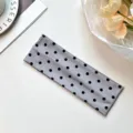 Grey polka dot elastic yoga headband, stylish dot makeup hair band for sports and fitness. - Grey