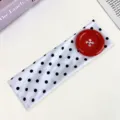 Summer dopamine polka dot headband with large red button cute fashion elastic hair accessory - 5# White