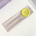 Summer dopamine polka dot headband with large yellow button sweet elastic hair accessory - Beige