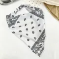 Diadema triangular con estampado de cachemir retro, cinta para el pelo elástica blanca casual. - Blanco