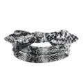 Serpent noir et blanc imprime bandeau pour femme noeud papillon elastique tendance - Noir et Blanc Imprimé Serpent