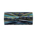 Boho Yoga Sports Headband Elastic Anti-Slip Wide Hair Band Running Sweatband For Women - Blue Stripe