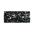 Bohemian leopard print yoga sports headband, elastic non-slip wide hair band for running. - Black and White Leopard