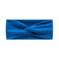 Blue Boho Knitted Yoga Headband, Stretch Sweat-Absorbent Wide Fitness Hair Band for Women - Azure