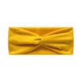 Yellow knotted yoga headband for women, stretchy wide hair band for sports, fitness and daily wear. - Goose Yellow