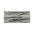 Grey knotted yoga headband for women, elastic wide hair band for running and sports. - Medium Gray
