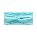 Blue knotted yoga headband, stretchy athletic hair band for women running workouts. - Transparent Blue