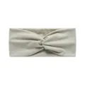 Light grey elastic yoga headband wide knotted sports hair band for women running fitness - Silver Gray