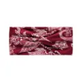 Red Paisley Bohemian Yoga Headband, Stretchy Wide Sports Hair Band for Women Workout - Style #8