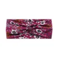 Bohemian floral print wide yoga headband, wine red stretchy non-slip workout hair band. - Wine Red Floral