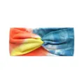Boho Tie-Dye Yoga Headband Elastic Non-Slip Wide Hair Band Sweat-Wicking Sports Headwear - Bright Tie-Dye