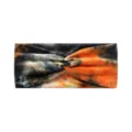Tie-dye yoga headband for women, wide athletic stretch hair band for running and workout. - Gray Orange Tie-Dye